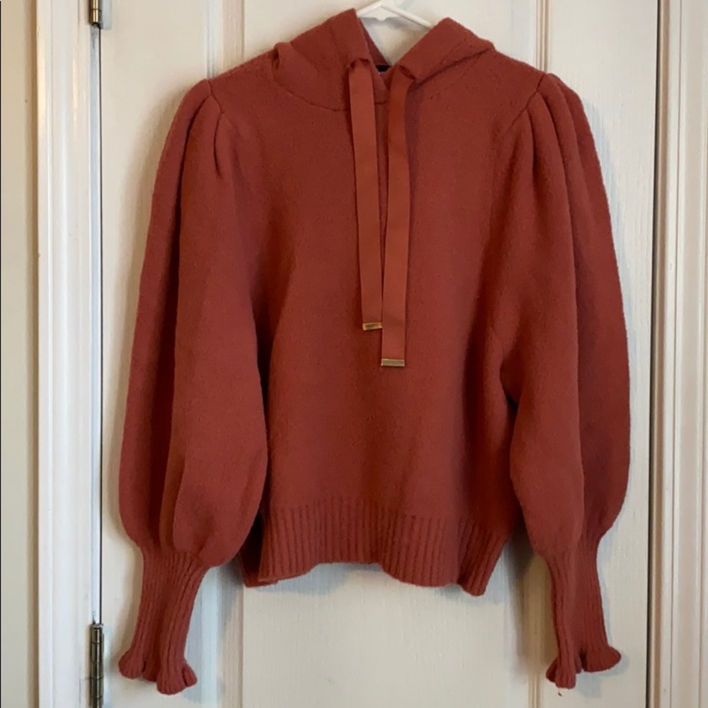 Puff Sleeve Hooded Sweater